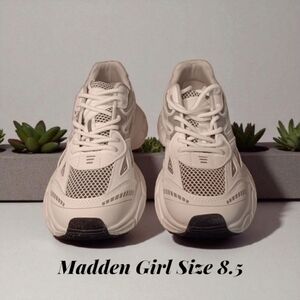 Madden Girl Cream Sneakers